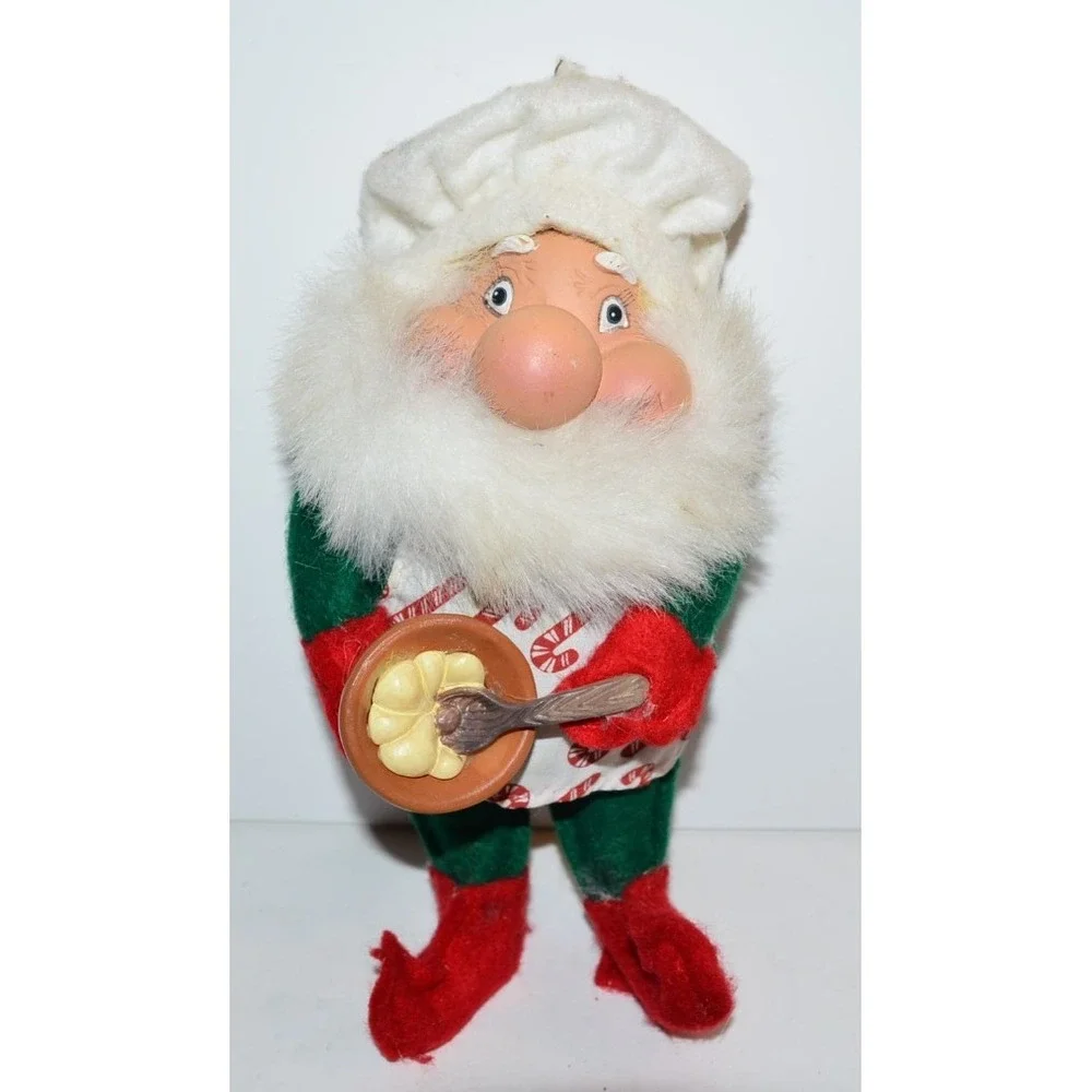 Vtg 1992 Santa's Best Chef  Chubby Plush Santakins Christmas Decor